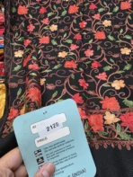 Black Kashmiri Shawl with Floral Jaal Embroidery