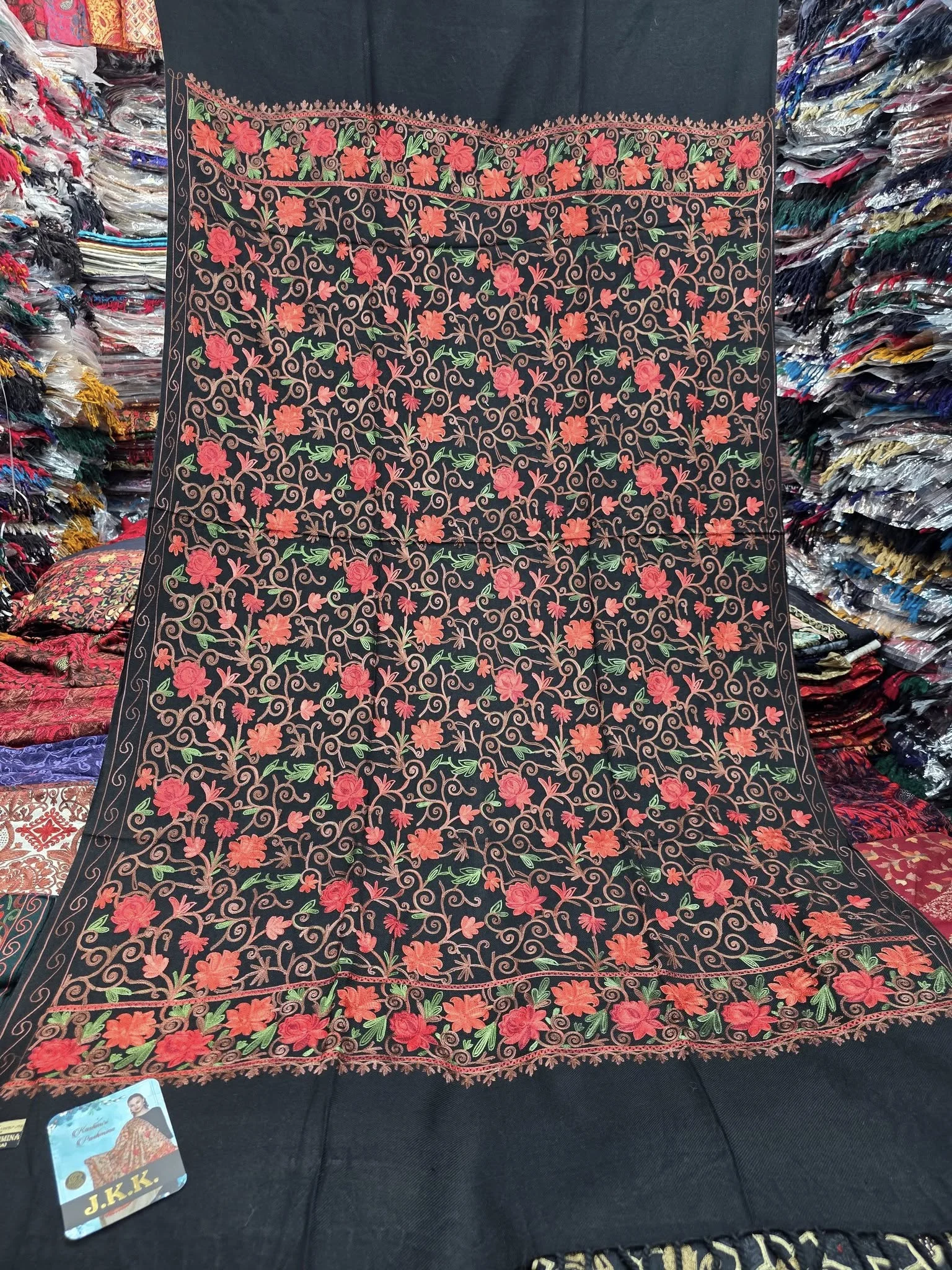 3141 - 2 Indian Kashmiri Shawl Jkk - Code 3114 - Image 1