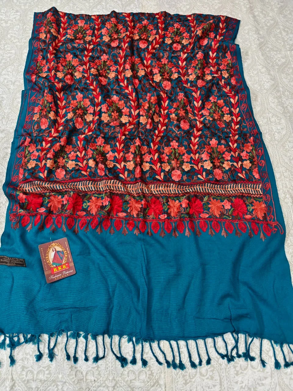 JF Kashmiri Shawl RKK - (10) Indian Kashmiri Shawl Rkk - Code Jf10 - Image 1
