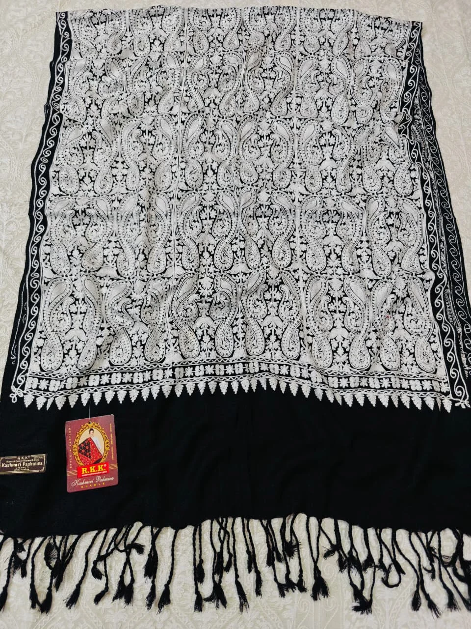 JF Kashmiri Shawl RKK - (11) Indian Kashmiri Shawl Rkk - Code Jf11 - Image 1