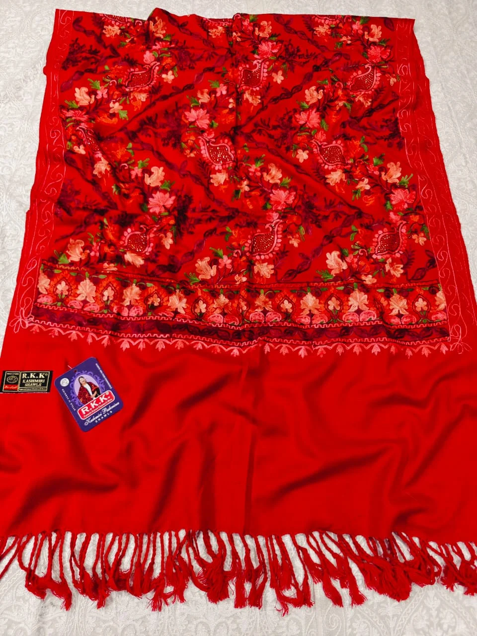 JF Kashmiri Shawl RKK - (15) Indian Kashmiri Shawl Rkk - Code Jf15 - Image 1