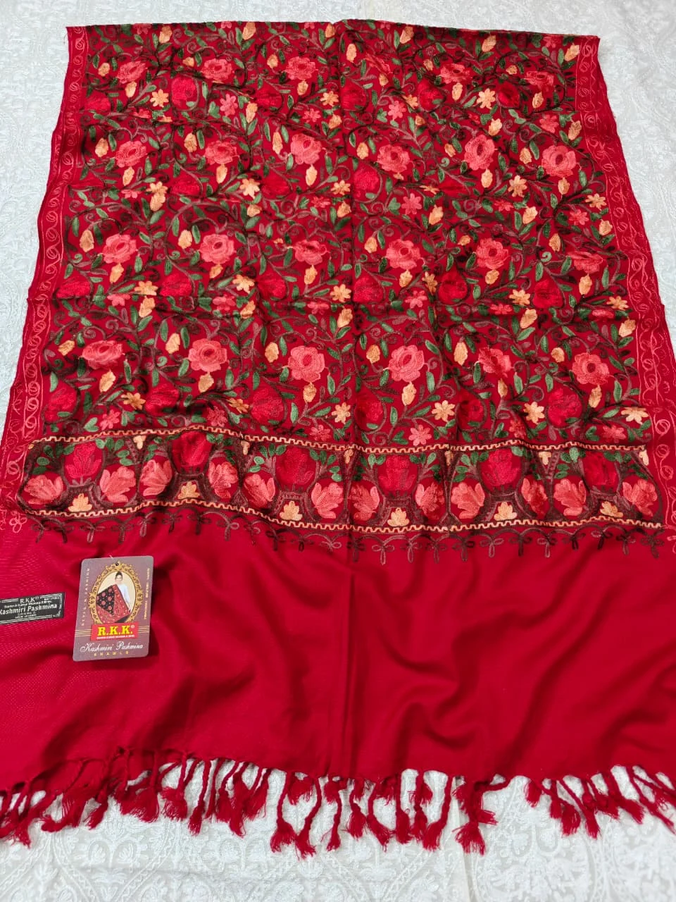 JF Kashmiri Shawl RKK - (4) Indian Kashmiri Shawl Rkk - Code Jf04 - Image 1