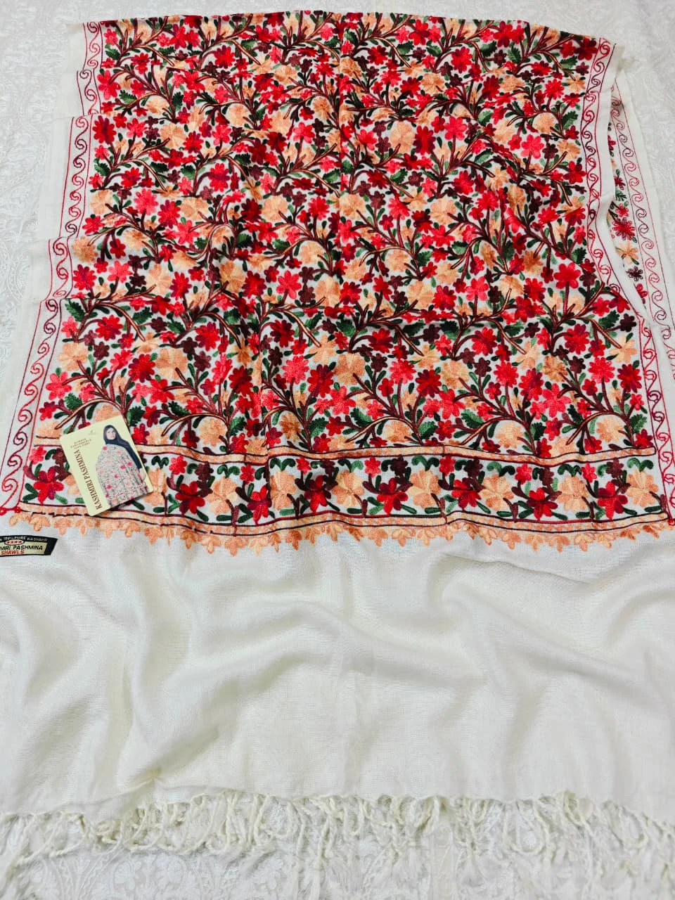 JF Kashmiri Shawl RKK - (5) Indian Kashmiri Shawl Rkk - Code Jf05 - Image 1